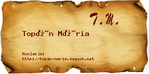 Topán Mária névjegykártya